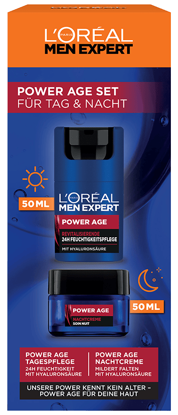Power Age Set Feuchtigkeitspflege und Nachtcreme Produktverpackung
