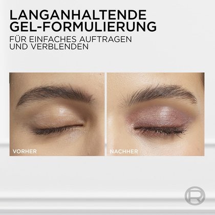 Augenlieder einer Frau - Anwendungsbeispiel für Auftragen & Verblenden mit vorher / nachher Vergleich