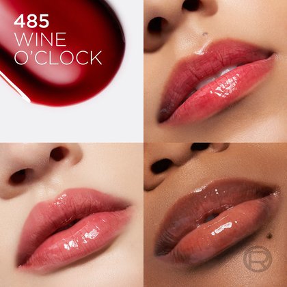 Komposition aus Bildern mit Lippen dreier Frauen und der Nuance 485 Wine o clock