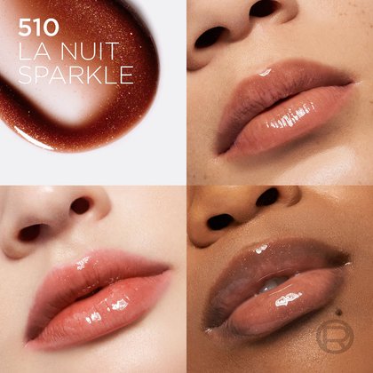 Komposition aus Bildern mit Lippen dreier Frauen und der Nuance 510 La Nuit Sparkle