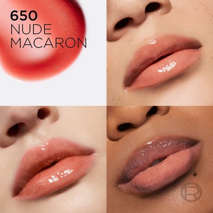 Komposition aus Bildern mit Lippen dreier Frauen und der Nuance 650 Nude Macaron
