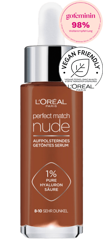 220906 Perfect Match Serum 8 10 Sehr Dunkel GF Siegel Vegane Formel Pack