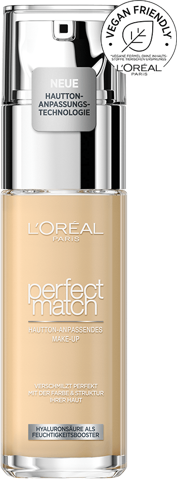 Perfect Match Make-up 1.D/1.W Golden Ivory - Packshot mit Vegan Siegel
