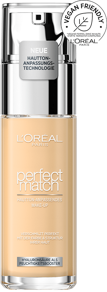 Perfect Match Make-up 1.N Ivory - Packshot mit Vegan Siegel