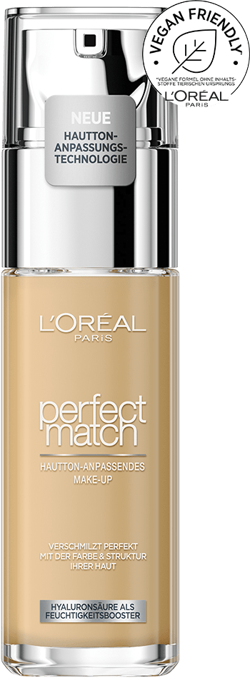 Perfect Match Make-up 3.D/3.W Golden Beige - Packshot mit Vegan Siegel
