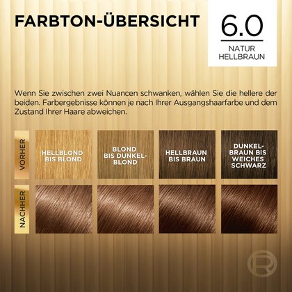 Braune Haare Buenos Aires Natur Hellbraun 6 Preference Farbton-Übersicht