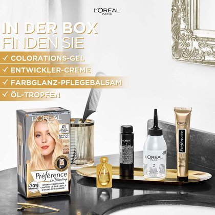 Préférence Le Blonding sehr sehr helles natürliches Blond 01 Auflistung der Inhalte der Produktverpackung