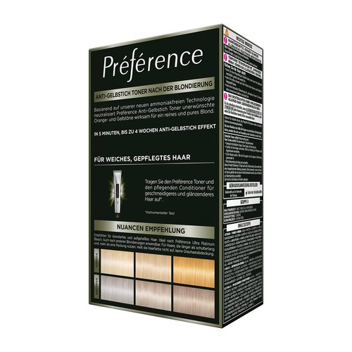 Préférence Le Blonding Toner Platinum Ice Produktabbildung Rückansicht