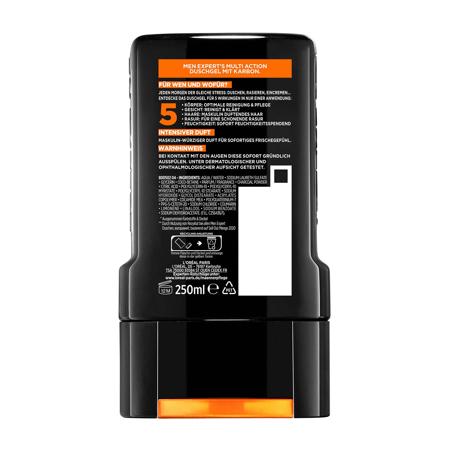  Carbon Clean Karbonduschgel 5in1 Multiaction Waschgel - Produkt Rückanischt