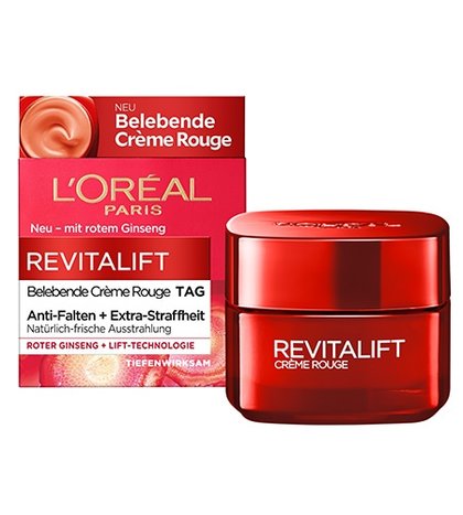 Verpackung und Tiegel der Revitalift Klassik Creme Rouge