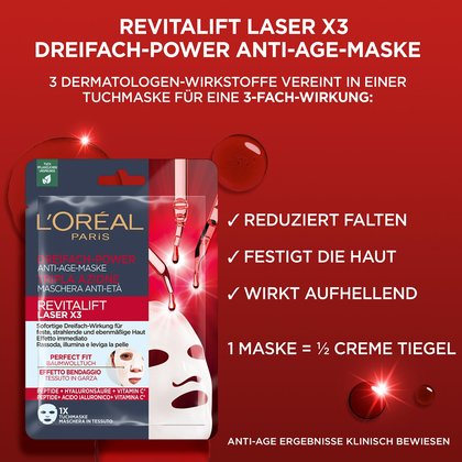 Laser X3 Dreifach-Power Anti-Age-Maske Wirkstoffe