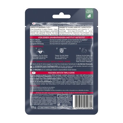 Laser X3 Dreifach-Power Anti-Age-Maske Verpackung Hinten