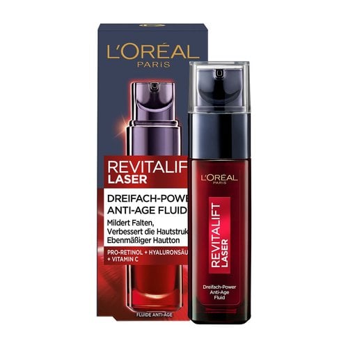 RevitaLift Laser Dreifach-Power Anti-Age Fluid - Produkt mit Verpackung