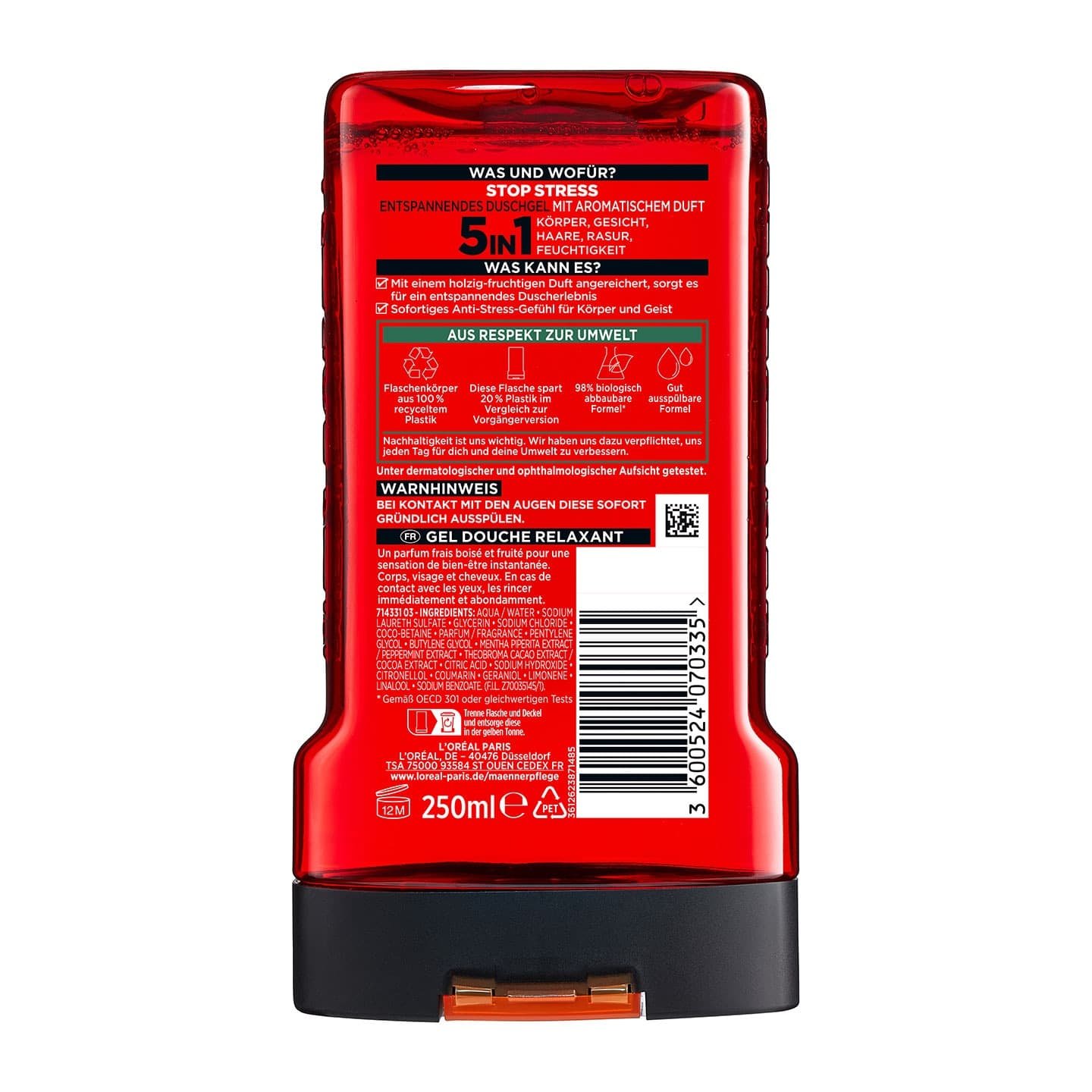 Stop Stress Duschgel Rückseite