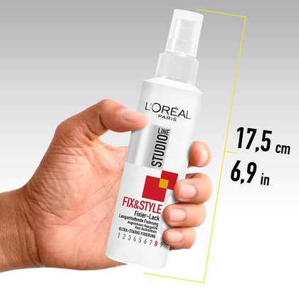 Studio Line Spurenlos FX Fix & Style - Fixier Lack Ultra Stark - Packshot mit Abmessungen