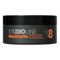 Vorderseite der runden, grauen 75ml Dose der Studio Line Mad Matte Modellier-Paste.