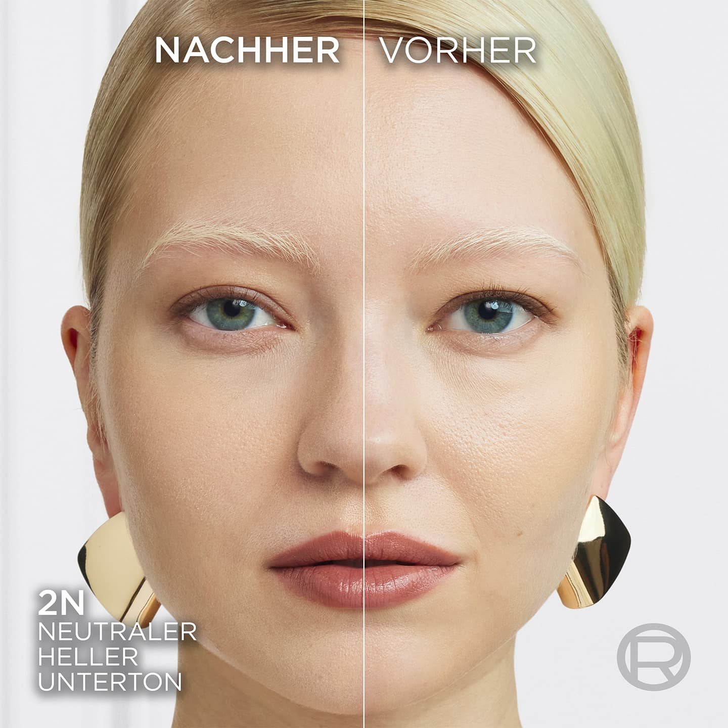 Gesicht einer jungen Frau mit Make-up und dem True Match Puder 2N