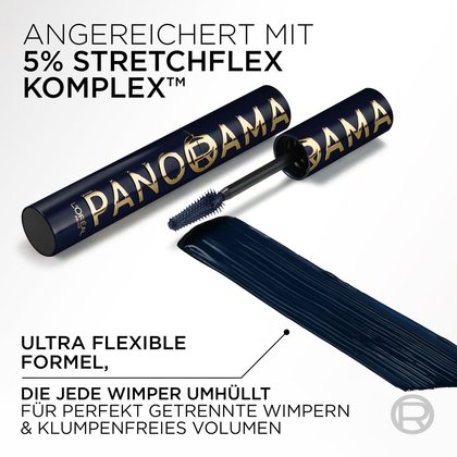 Mascara mit 5% Stretchflex Komplex: Flexible Formel für perfekt getrennte Wimpern, klumpenfreies Volumen.