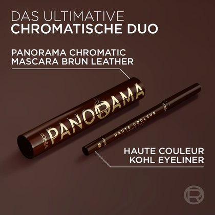 Chromatisches Duo: Mascara und "Brun Leather" Kohl Eyeliner. Perfektion für den Blick.