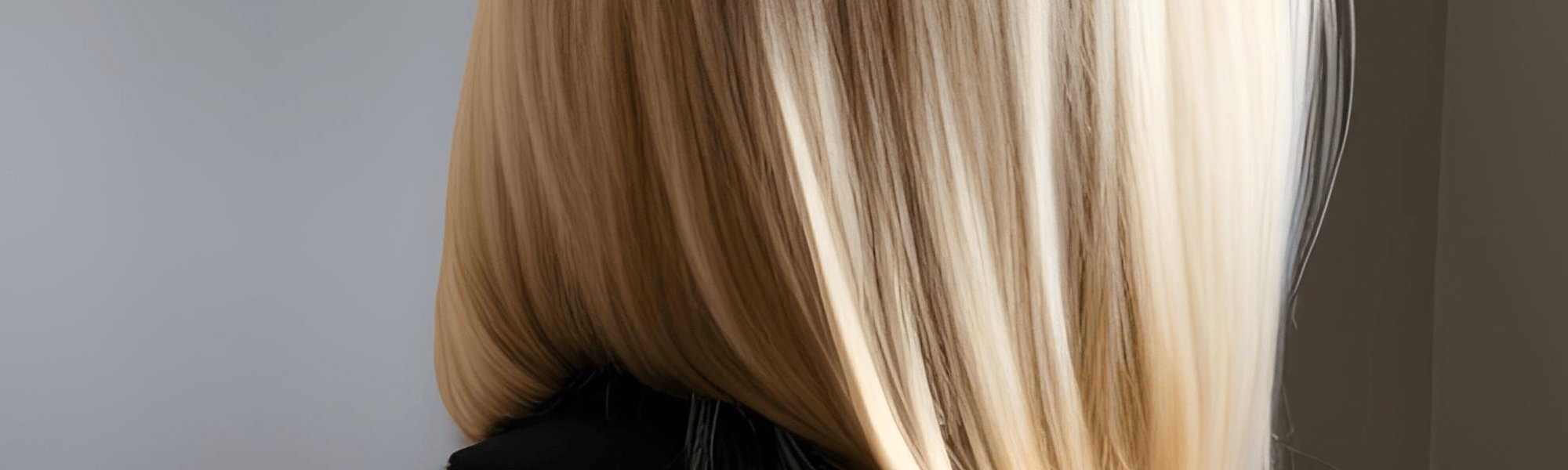 Langes blond gefärbtes Haar einer Frau - Detailansicht