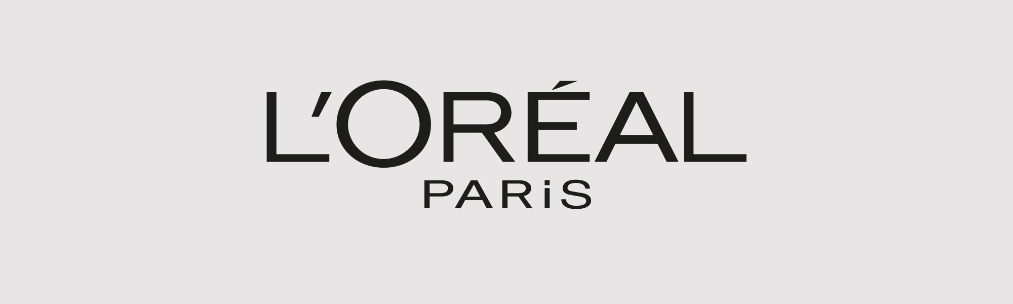 L'Oréal Paris Logo vor grauem Hintergrund